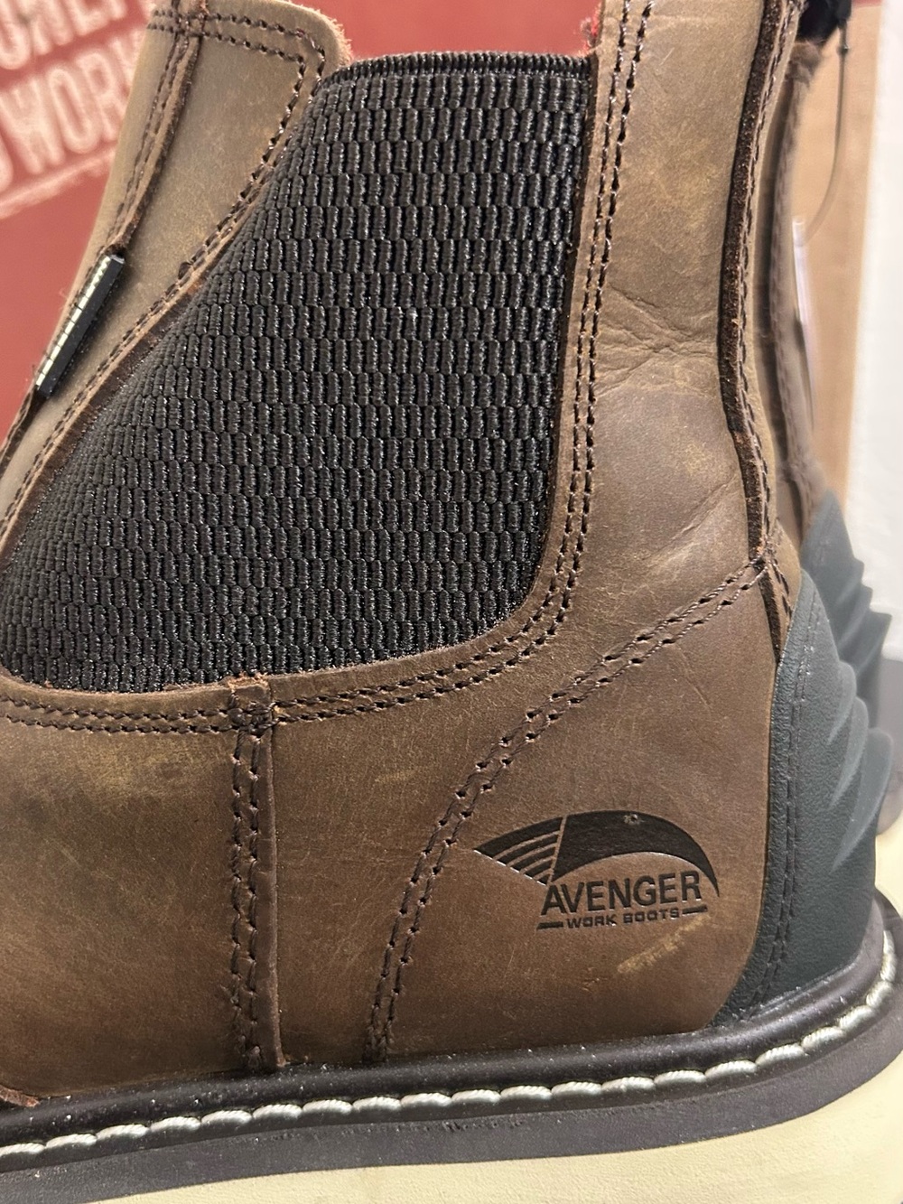 Avenger Work Boots A7510 Wedge Romeo Soft Toe Brown Men’s 9W - Picture 5 of 11